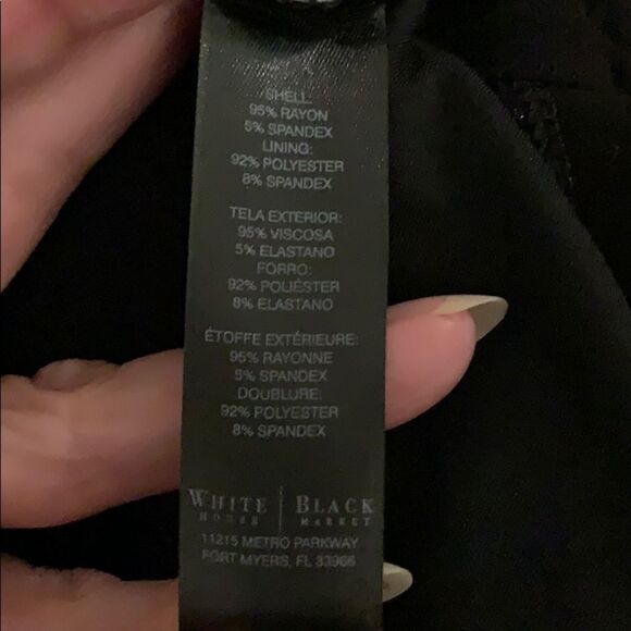 WHBM black knit top with “studded” neck - Picture 7 of 8